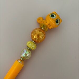 Disney Doorables: Tangled: Pascal orange handmade beaded pen